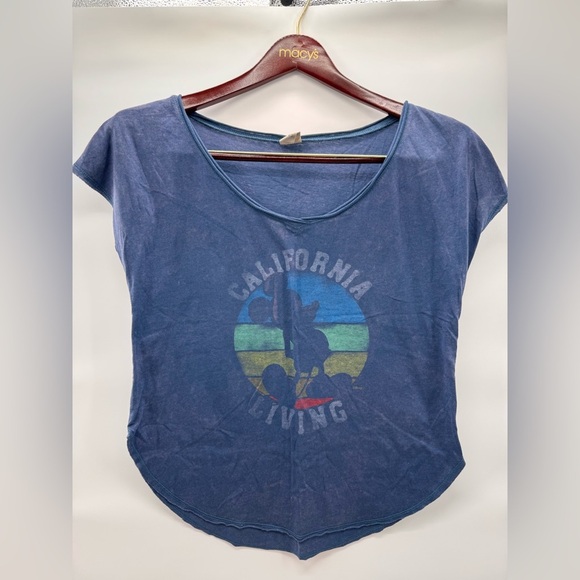 NWOT Hollister Cotton Tee Blue Shirt Medium - Picture 1 of 3